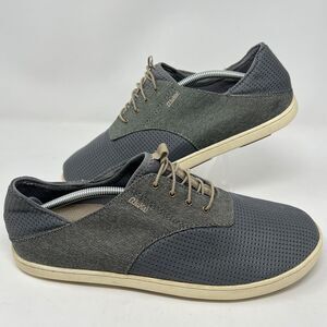 Olukai Nohea Moku Men’s Sz 12 Slip on Textiles Boat Shoes Gray 10283-2610